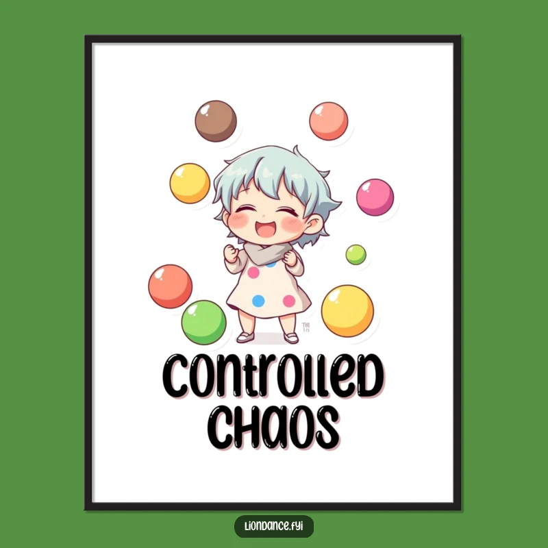 Funny Juggling Character Laughs Poster - Vibrant & Cheerful Art!