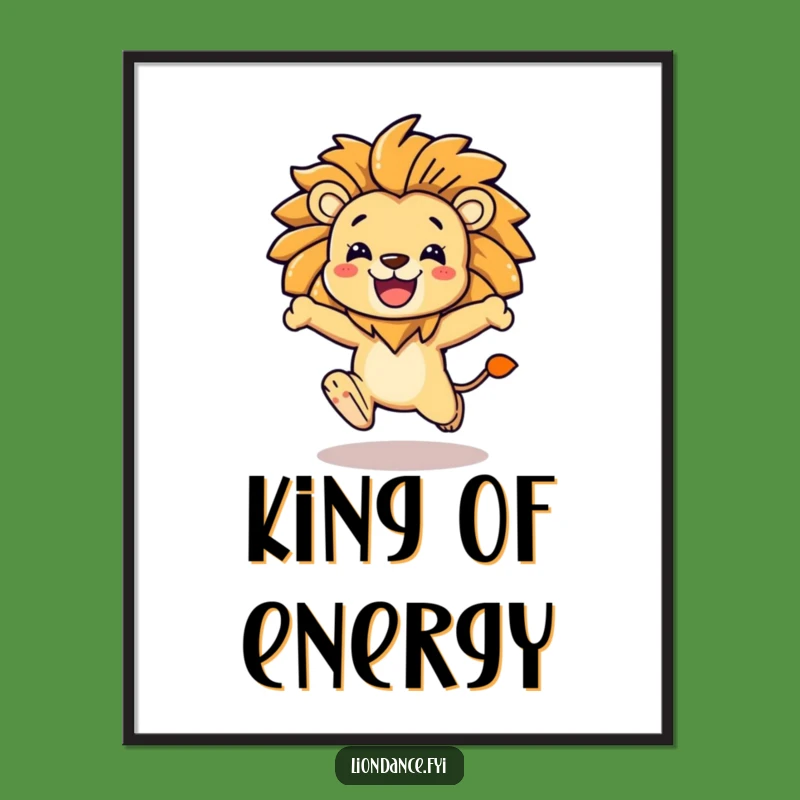 Funny Lion Mane Leap Poster: Inspirational Wall Art, Perfect for Motivated Souls