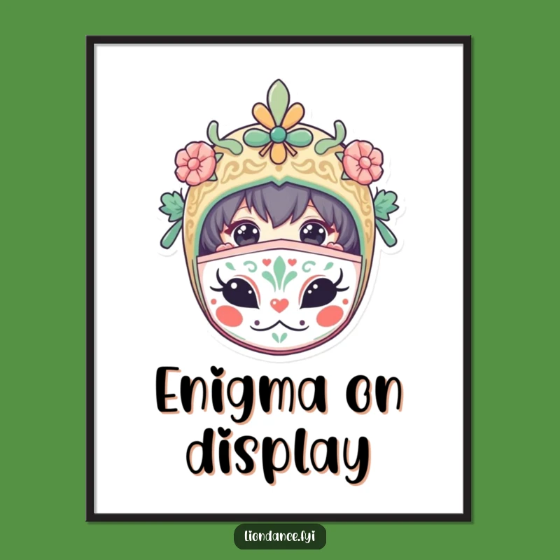 Funny Masked Character Poster: Intriguing Art for a Curious Space!