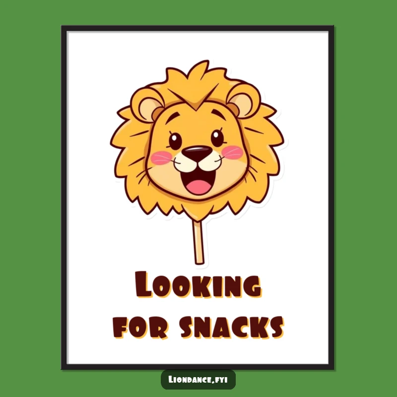 Funny Lion Head Poster: Adorable Smiling Prop Art, Brighten Your Space - Funny Gift!