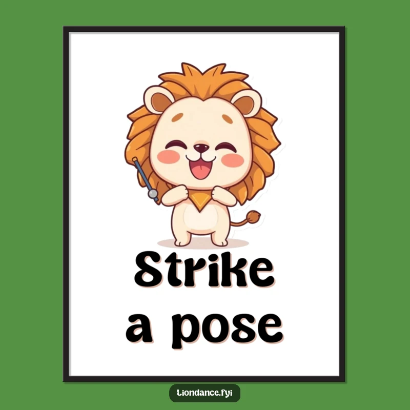 Funny Lion Prop Poster: Playful Character Art, Perfect Funny Gift!