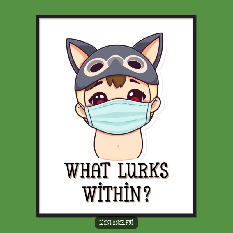 Funny Masked Peeking Poster - Intriguing Art for Curious Minds