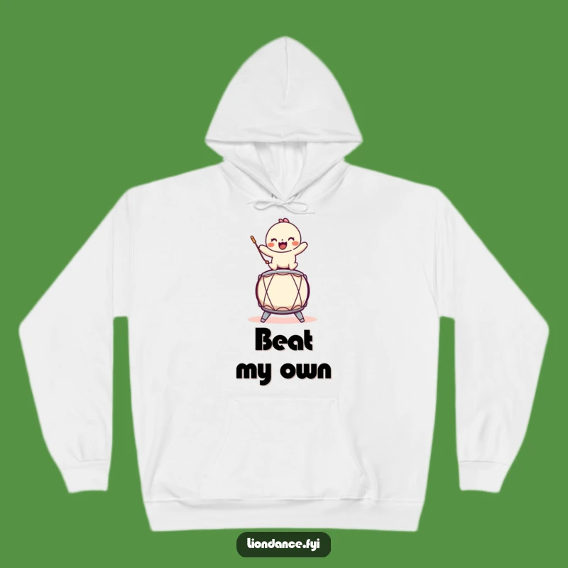 Cozy Funny Drum Character Hoodie: Keep Warm with Playful Beats!