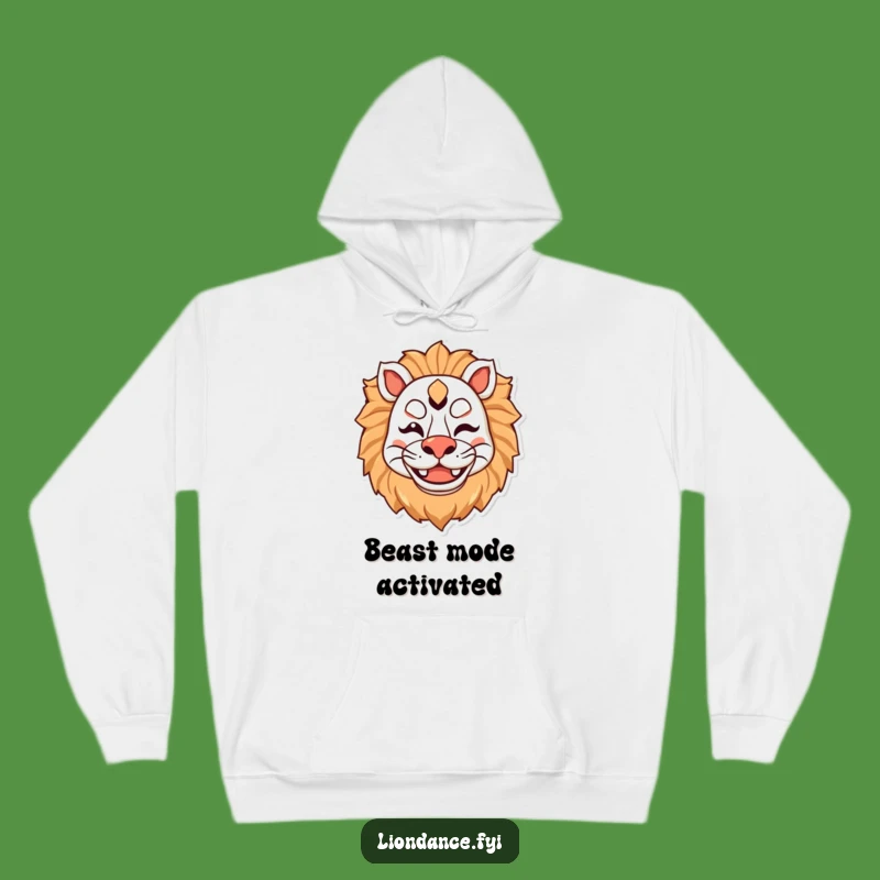 Cozy Funny Lion Mask Hoodie - Happy Winking Character, Warm Gift