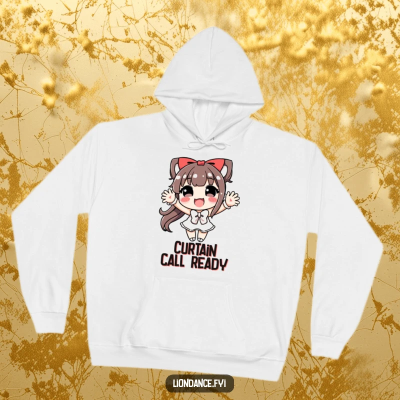 Funny Hoodie featuring a character performing an impressively large, joyful bow, emanating charm and gratitude.