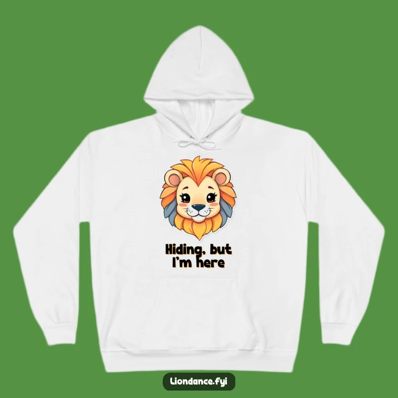 Funny Lion Head Hoodie: Playful Character Peeking, Cozy Funny Gift!