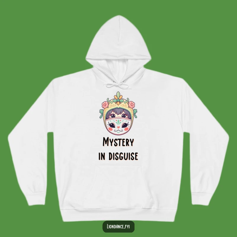 Cozy Funny Masked Character Hoodie: Stay Warm with Curious Humor!