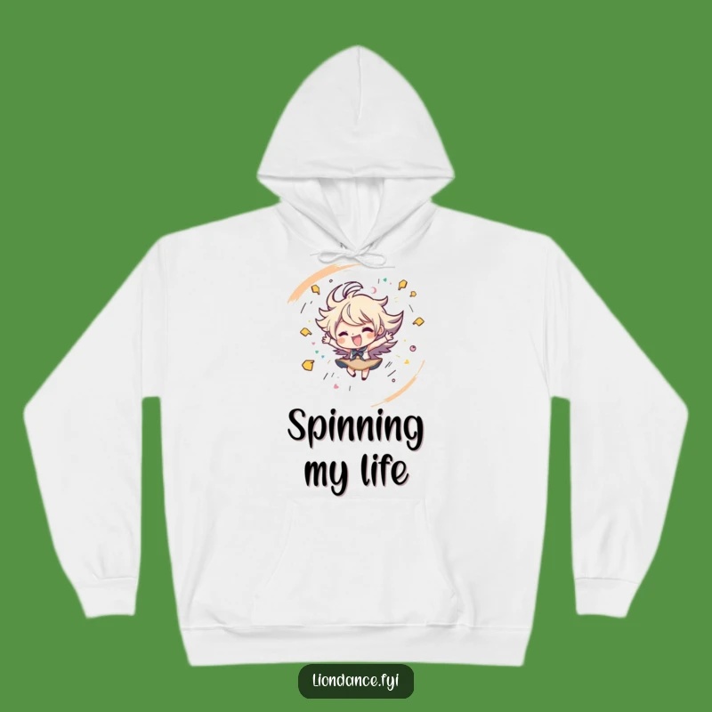 Cozy Funny Spinning Character Hoodie - Warm Up with Energy