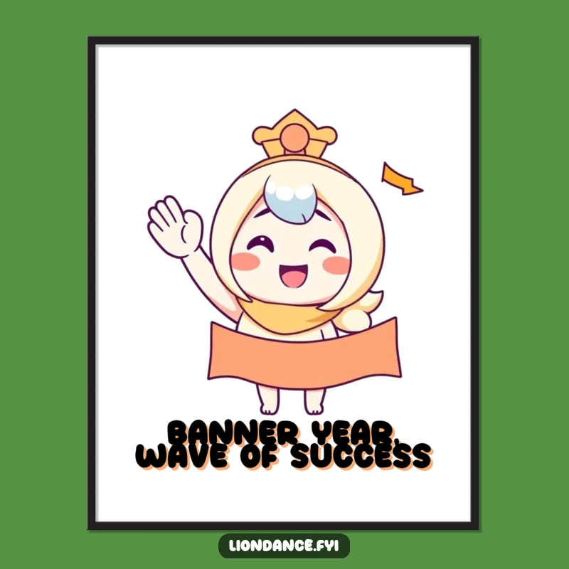 Funny Free Printable Wall Art: Waving Banner Character, Hilarious Downloadable Decor