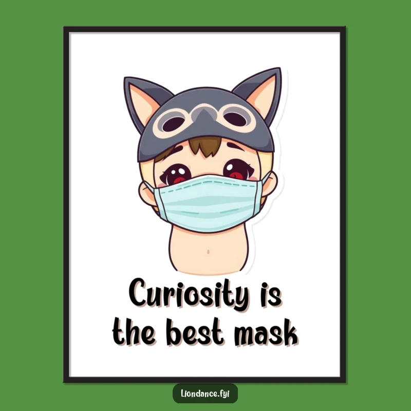 Funny Free Printable Wall Art: Masked Curiosity - Intriguing & Whimsical Decor!