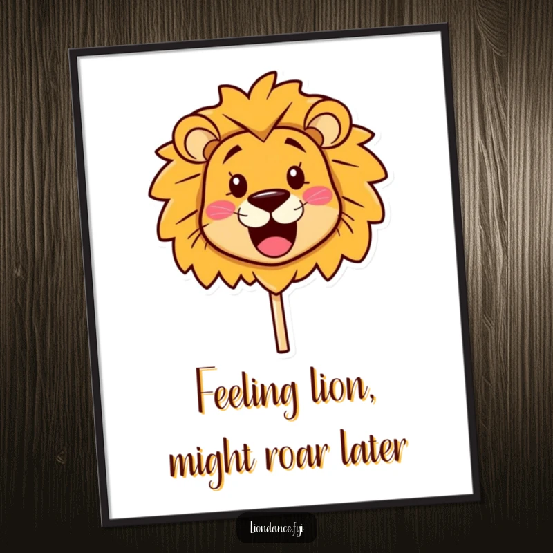 Funny Free Printable Wall Art: A cute lion head prop with a huge smile, bringing joy to any room.