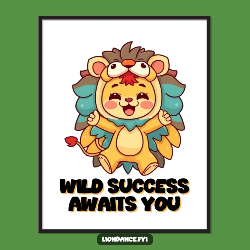 Free Printable Wall Art: Lion Costume Leap - Funny Decor Downloadable!