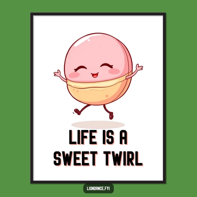 Free Printable Wall Art: Winking Macaron Ballet Funny Downloadable Art