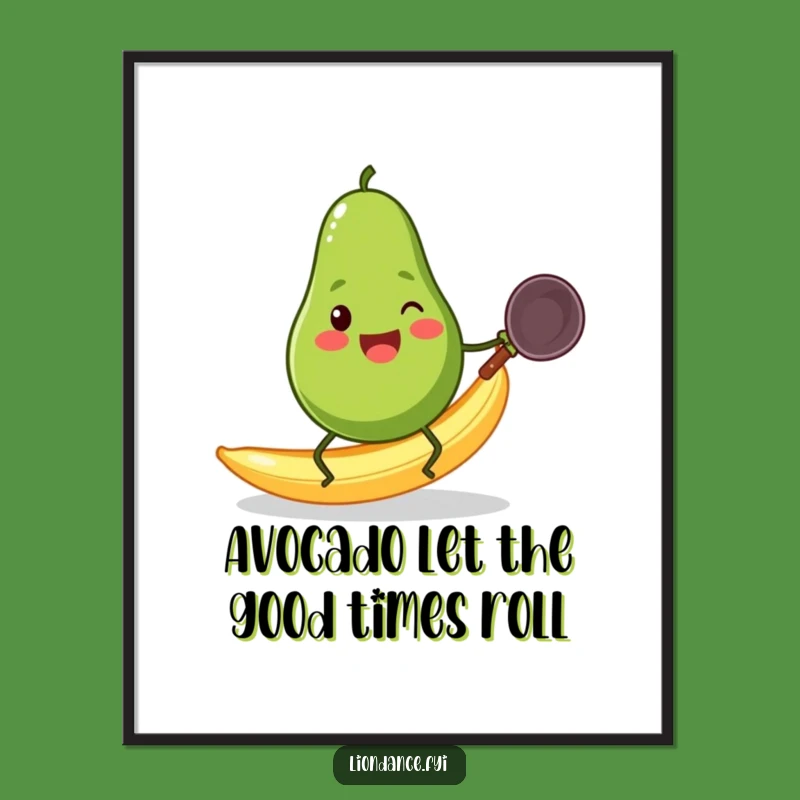 Funny Free Printable Wall Art: Avocado Wok Slip Decor