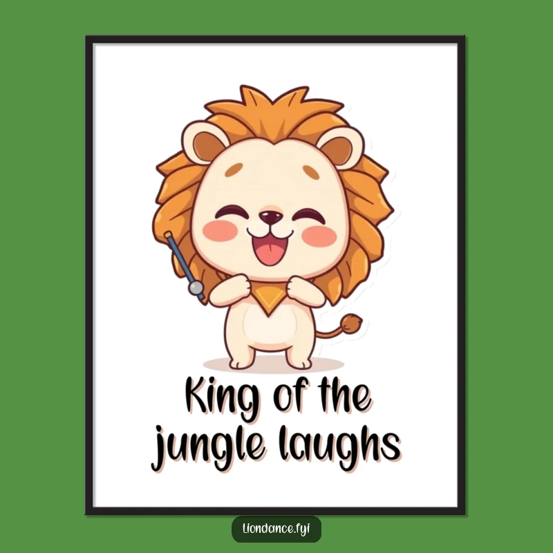 Funny Free Printable Wall Art: Lion Prop Pose, Hilarious Downloadable Decor