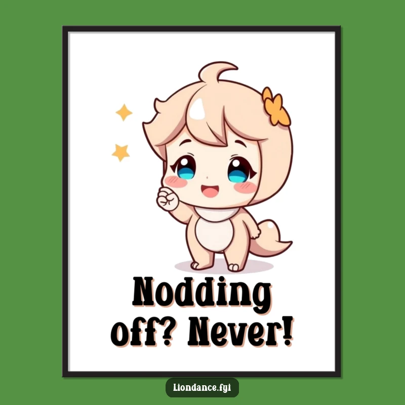 Funny Free Printable Wall Art: Friendly Nod Character - Cheerful Downloadable Art