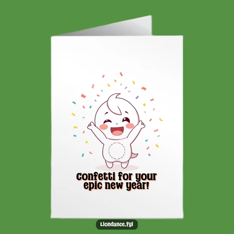 Free Printable Birthday Card: Happy Confetti Character - Funny Downloadable Gift