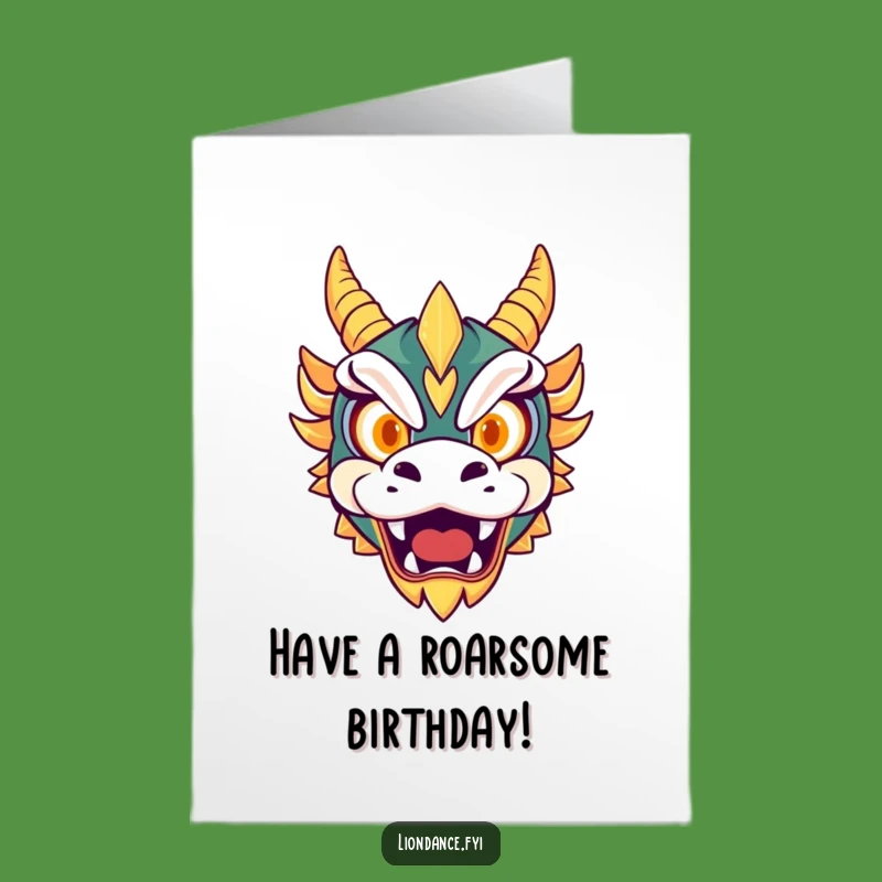 Free Printable Birthday Card: Dragon Mask Roar, Hilarious Downloadable Gift!