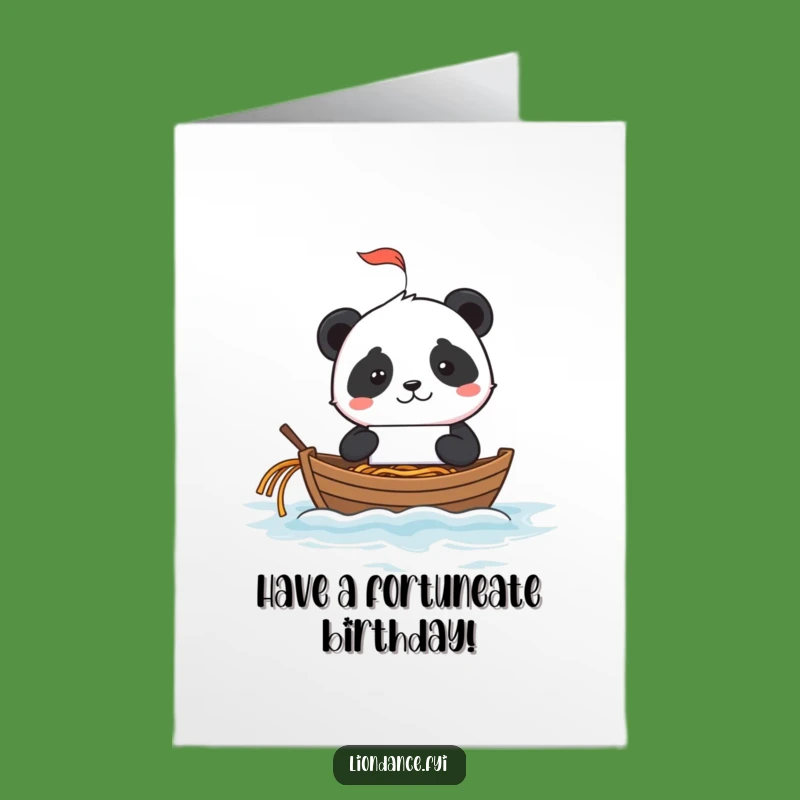 Free Printable Birthday Card: Panda Fortune Cookie Sailboat Adventure