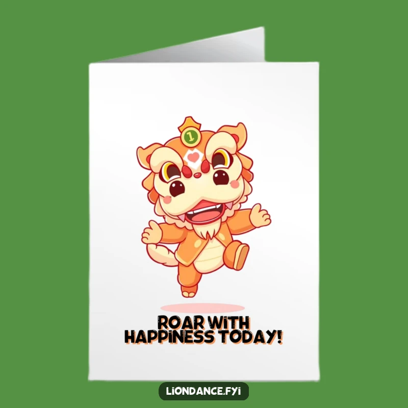 Free Printable Lion Dance Birthday Card: Joyful Leap Downloadable Gift