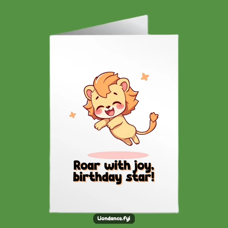 Free Printable Birthday Card: Funny Lion Tail Tumble, Hilarious Downloadable Gift