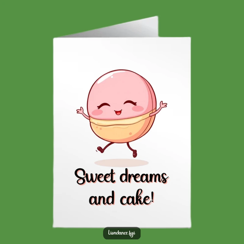 Free Printable Birthday Card: Winking Macaron Ballet Funny Gift