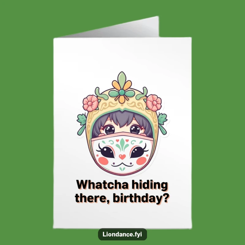 Free Printable Masked Birthday Card: Curious Character, Funny Downloadable Greeting