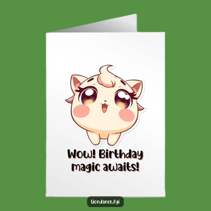 Free Printable Birthday Card: Excited Eyes Character Funny Downloadable Gift