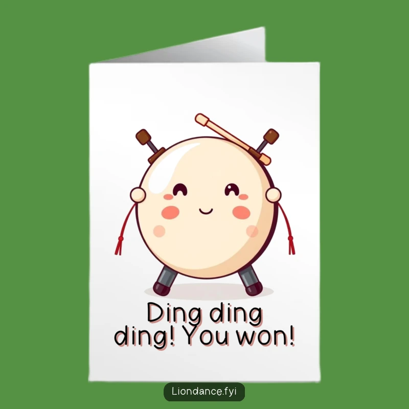 Free Printable Congrats Card: Gong Strike - Celebrate with a Resounding Boom!