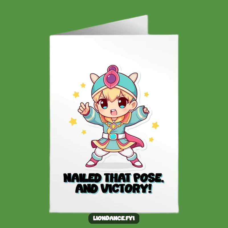 Free Printable Congrats Card: Dynamic Pose for Your Amazing Success