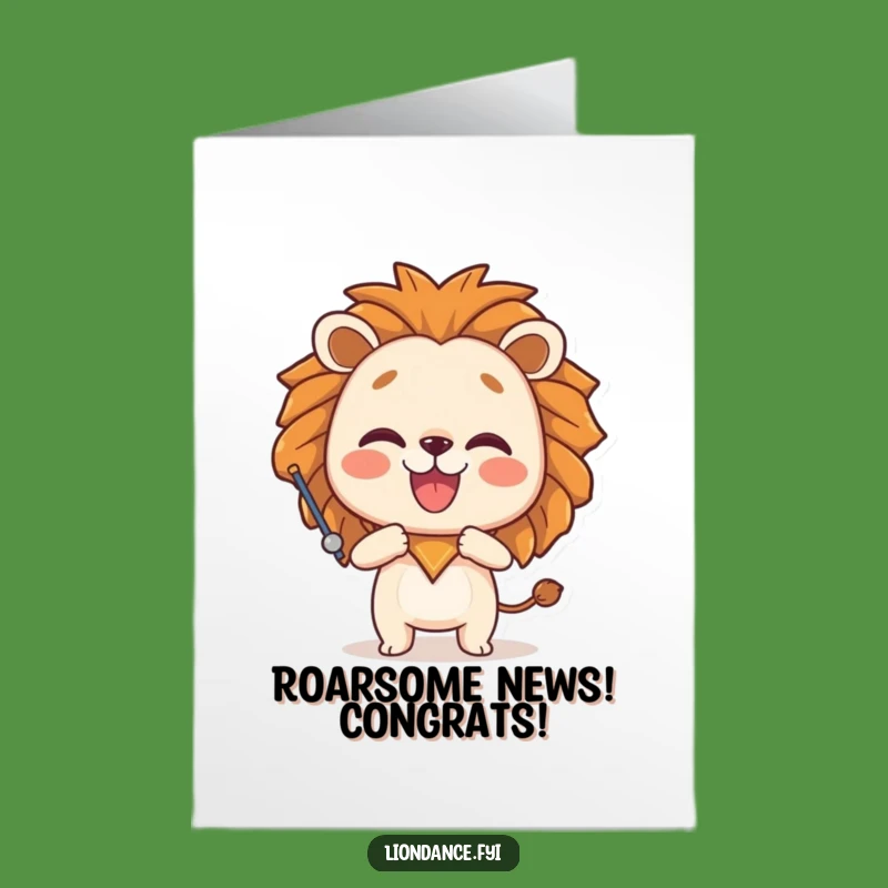 Free Printable Congrats Card: Funny Lion Prop Pose, Perfect Downloadable Gift