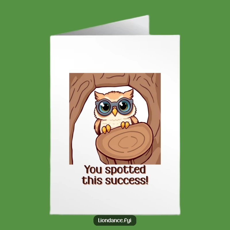 Free Printable Congrats Card: Owl Binoculars Funny Downloadable Gift