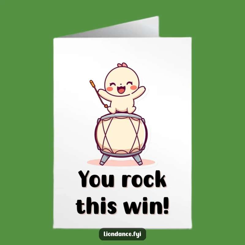 Free Printable Drummer Congrats Card: Playful Character, Funny Downloadable Greeting