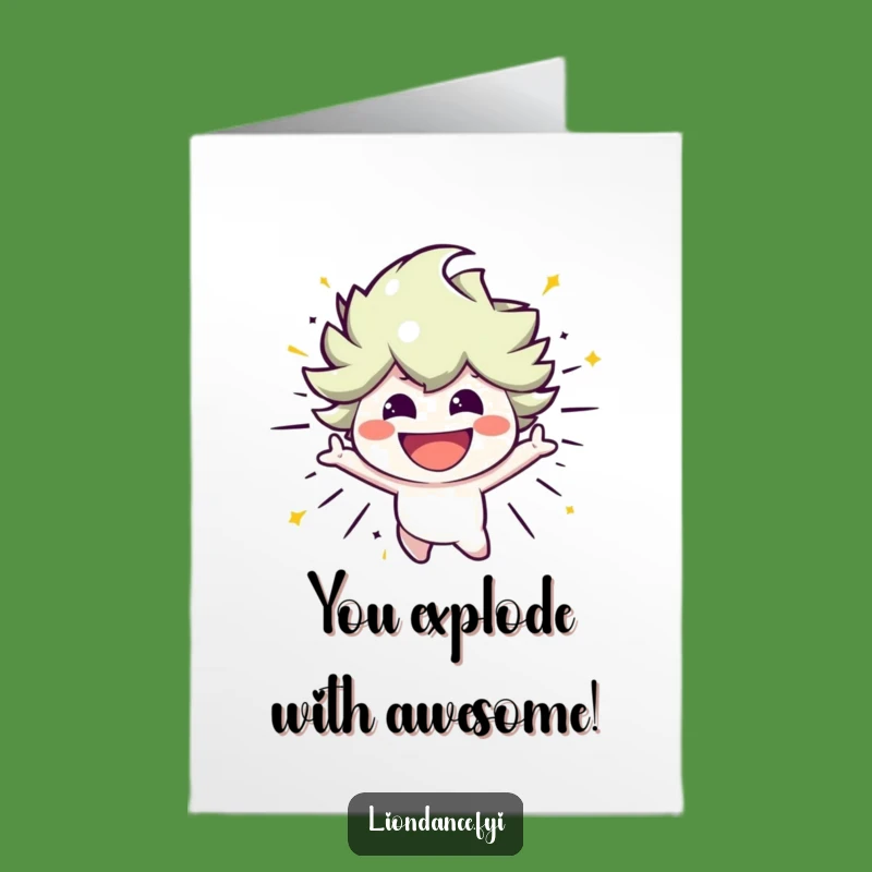 Free Printable Energetic Congrats Card: Smiling Character, Funny Downloadable Greeting