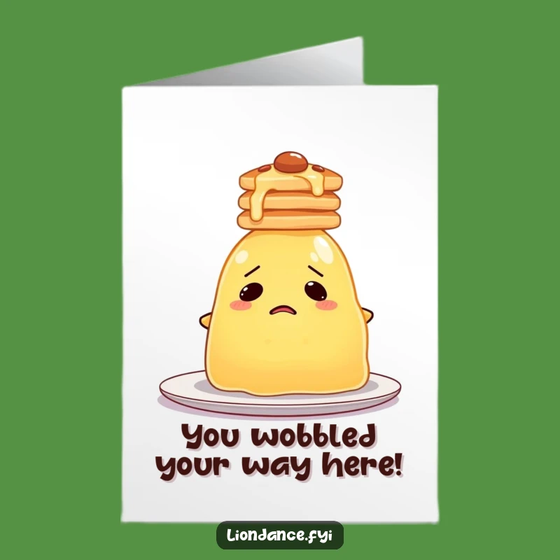 Free Printable Congrats Card: Wobbling Jelly Pancakes Funny Downloadable Gift for Any Occasion