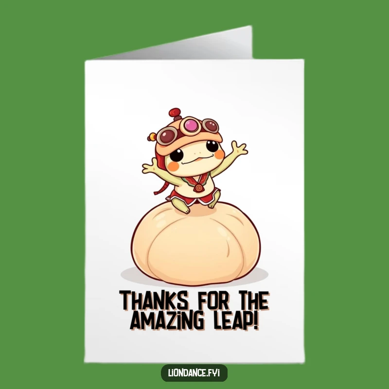Free Printable Thank You Card: Froggie Lion Dance Gift of Gratitude