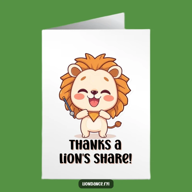 Free Printable Thank You Card: Funny Lion Prop Pose, Heartfelt Downloadable Gift