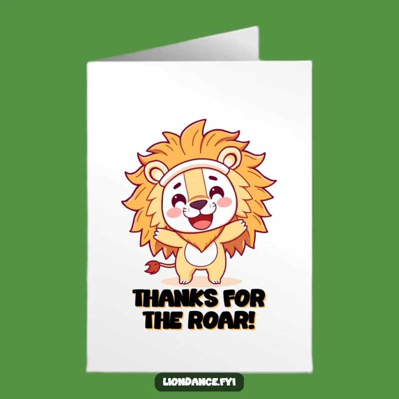 Free Printable Thank You Card: Lion Costume Spin - Funny Gratitude Downloadable!
