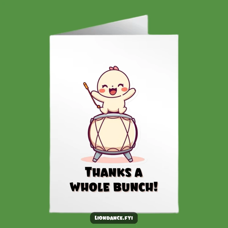 Free Printable Drummer Thank You Card: Playful Character, Funny Downloadable Greeting