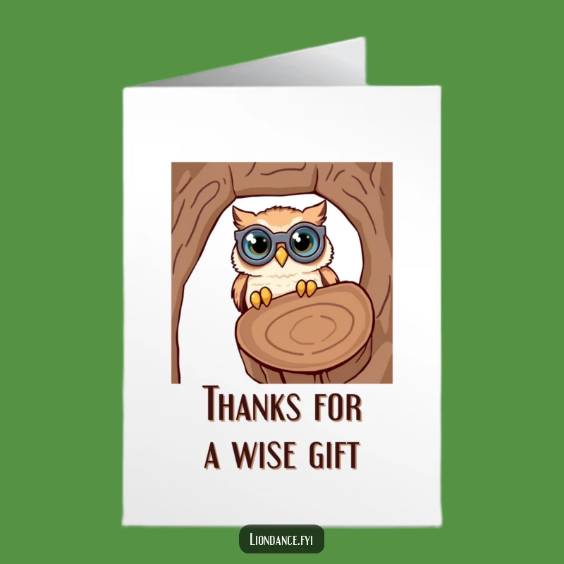 Free Printable Thank You Card: Owl Binoculars Funny Downloadable Gift
