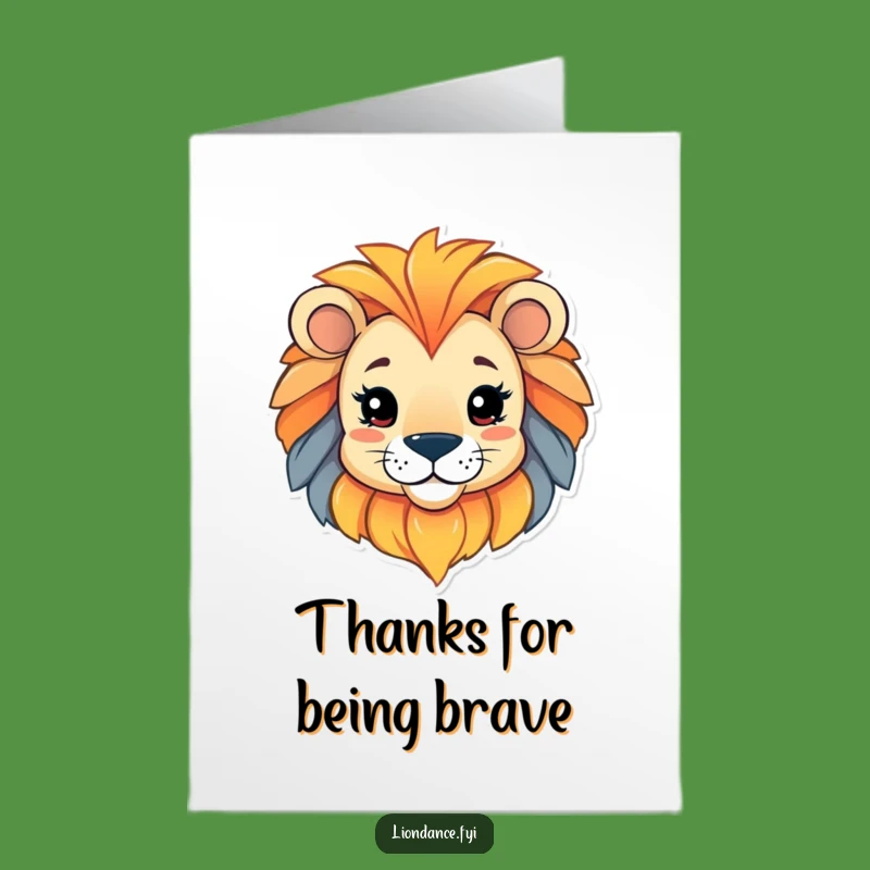 Free Printable Lion Head Thank You Card: Peeking Funny Download