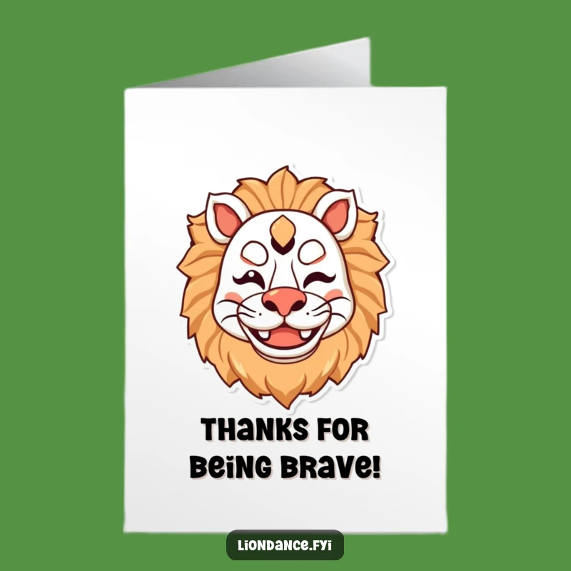 Free Printable Thank You Card: Lion Mask Winking Funny Downloadable Gratitude