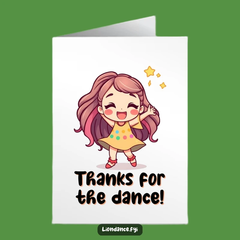 Free Printable Thank You Card: Jubilant Dancer - Energetic Downloadable Gift