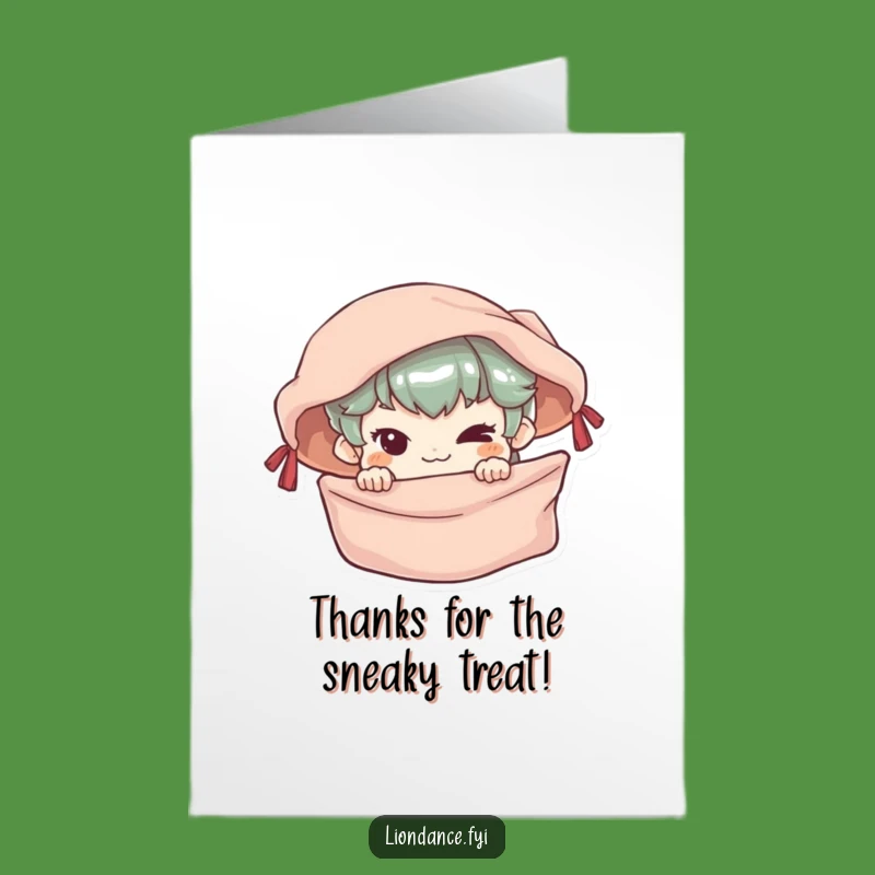 Free Printable Thank You Card: Mischievous Peeker, Banner Surprise, Funny Downloadable