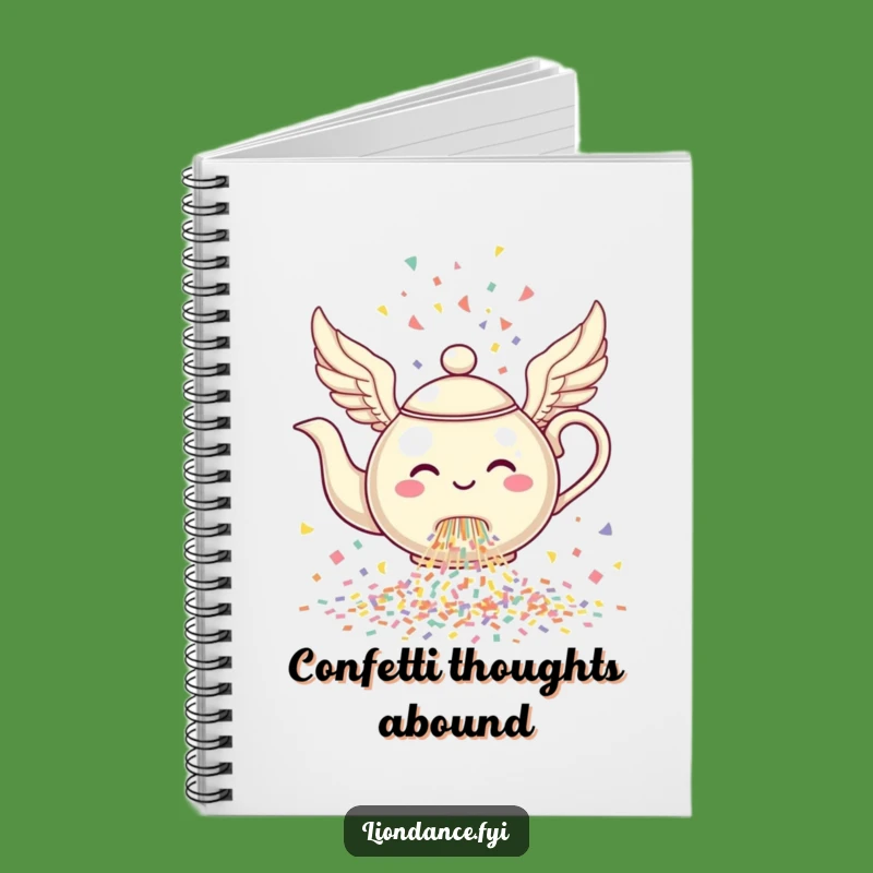 Funny Winged Teapot Notebook: Confetti Ideas Journal, Perfect Funny Gift for Planners!