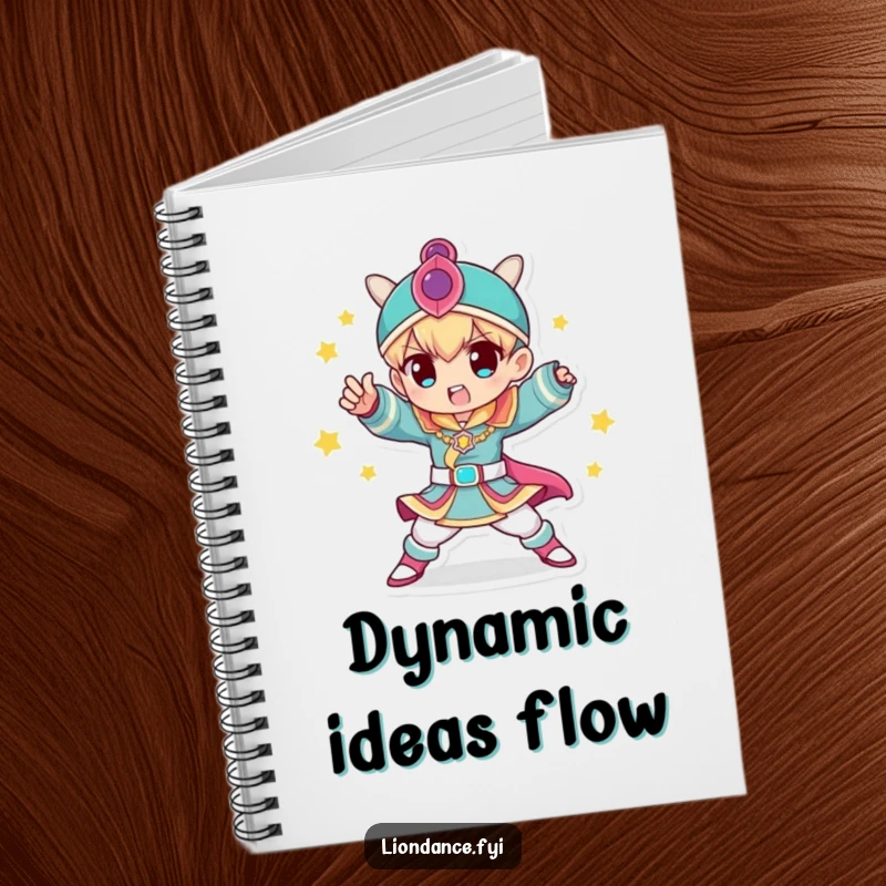 Funny Notebook with a character in a colorful costume striking a dynamic pose, ideal for note-taking, a unique funny gift.