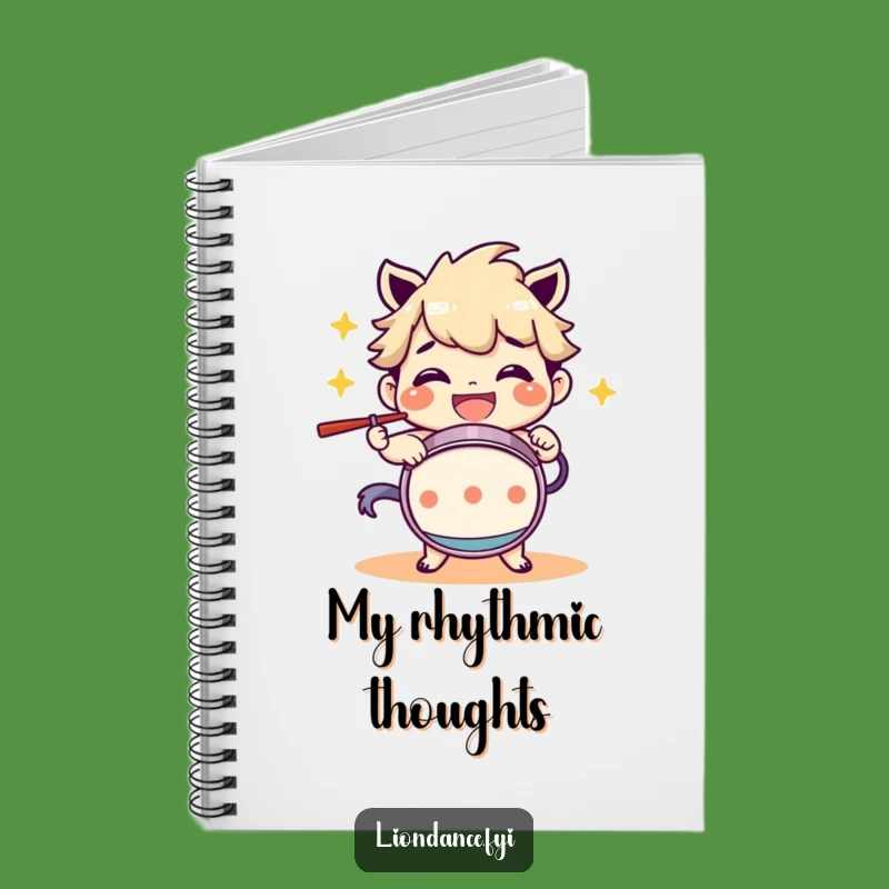 Funny Drum Beating Character Grinning Notebook: Jot Down Your Rhythm!