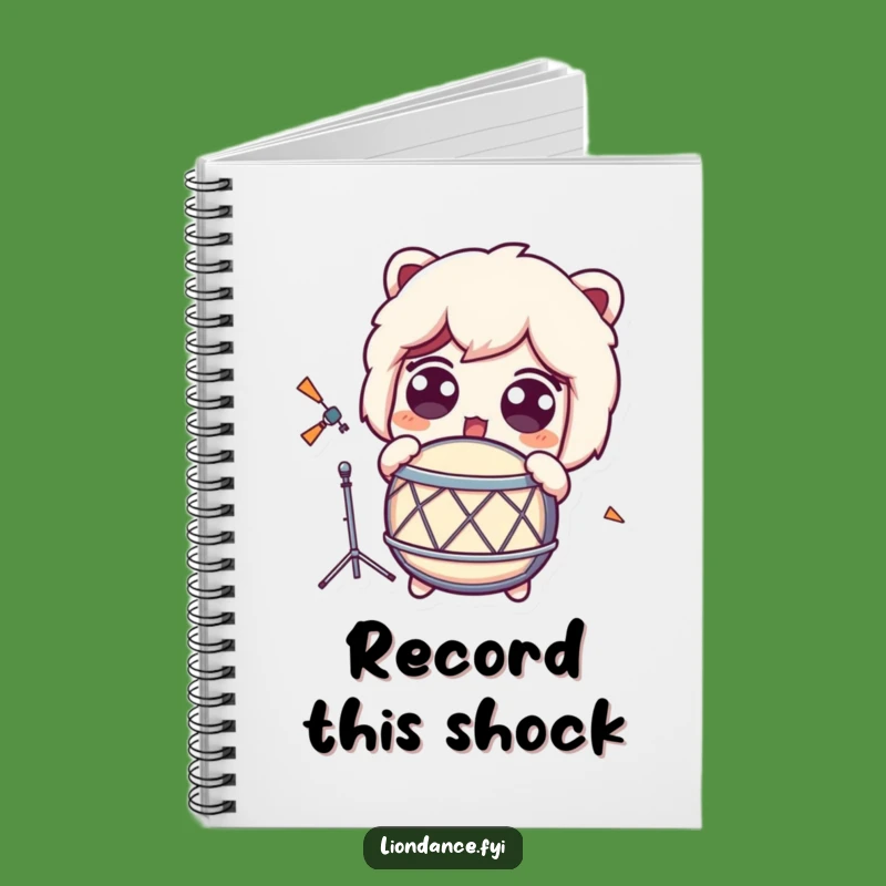 Funny Surprised Drum Reaction Notebook - Humorous Gift for Expressive Writers