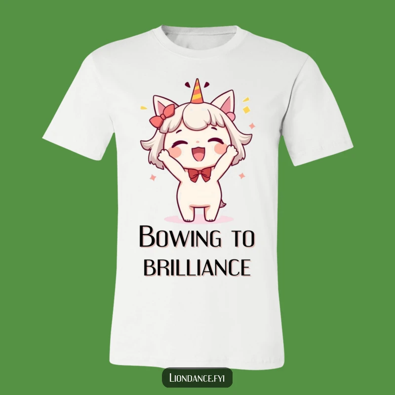 Funny Bowing Character Tee: Whimsical Celebration for a Humorous Look!