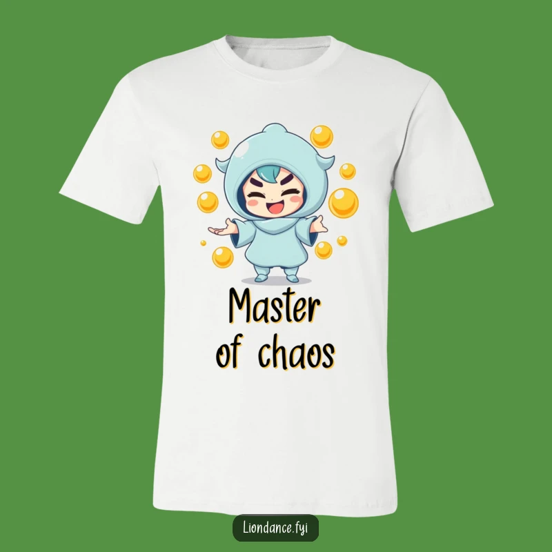 Funny Juggling Character T-Shirt - Mischief & Golden Orbs Style